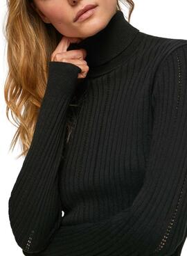 Pullover Pepe Jeans Rollkragenpullover Bella Damen Schwarz