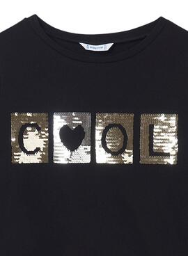 T-Shirt Mayoral Mensaje Cool für Mädchen Schwarz