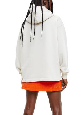 Sweatshirt Calvin Klein Oversized für Damen Beige