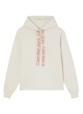 Sweatshirt Calvin Klein Oversized für Damen Beige