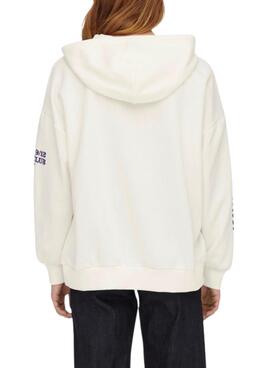 Sweatshirt Only Bloom Oversize für Damen Weiss