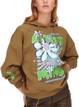 Sweatshirt Only Bloom Oversized für Damen Braun