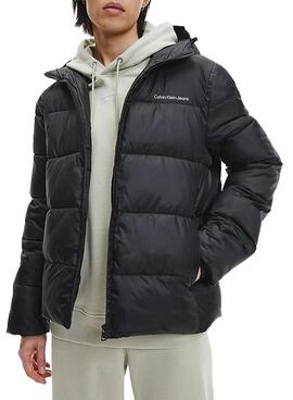 Jacke Calvin-Klein-Logo Puffer Herren Schwarz