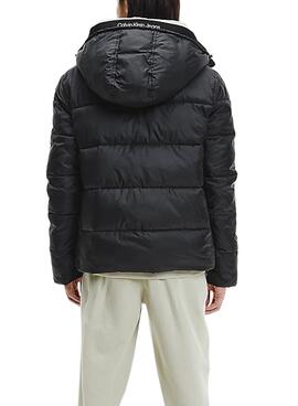 Jacke Calvin-Klein-Logo Puffer Herren Schwarz