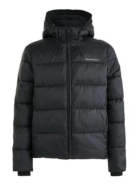 Jacke Calvin-Klein-Logo Puffer Herren Schwarz