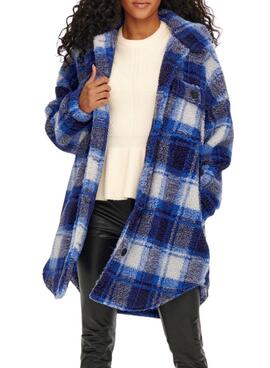 Jacke Only Newcamilla Teddy Kariert Damen Azul