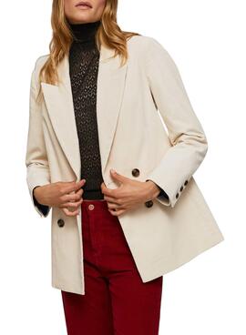 Blazer Pepe Jeans Ariel Cordstoff für Damen Beige