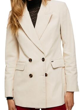 Blazer Pepe Jeans Ariel Cordstoff für Damen Beige