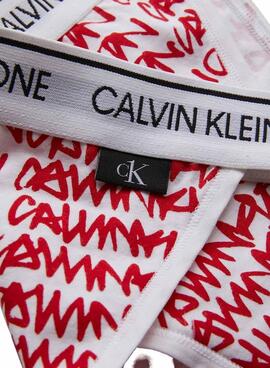 Braga Calvin Klein Logodruck Damen Rot und Weiss