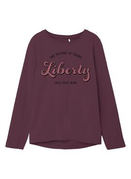 T-Shirt Name It Vix Ärmel Lang Mädchen Bordeaux