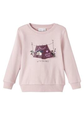 Sweatshirt Name It Nida Bedruckt für Mädchen Rosa