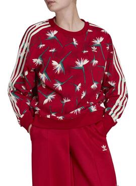 Sweatshirt Adidas Thebe Magugu für Damen Rot