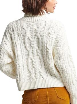 Pullover Superdry Vintage Rollkragenpullover Damen Weiss