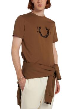 T-Shirt Fred Perry Logo Lorbeer für Herren Braun