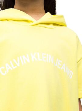 Kleid Calvin Klein Hoodie Gelbe Mädchen
