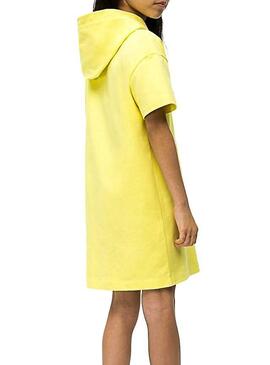 Kleid Calvin Klein Hoodie Gelbe Mädchen