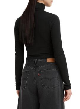 Pullover Levis Erker Rollkragenpullover für Damen Schwarz