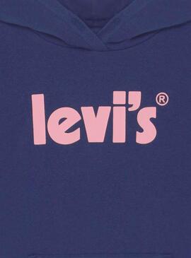 Sweatshirt Levis Logotipo Kapuze für Mädchen Marineblau