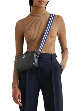 Handtasche Tommy Hilfiger Umhängetasche für Damen Schwarz