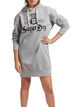 Kleid Superdry  Pride In Craft Hooded Damen Grau