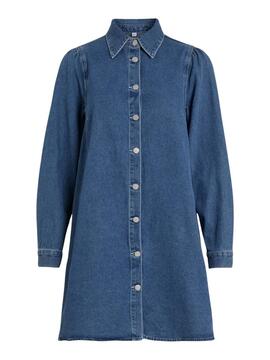 Kleid Vila Polina Mali Denim für Damen Azul