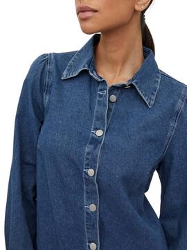 Kleid Vila Polina Mali Denim für Damen Azul
