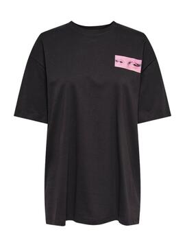T-Shirt Only Mona Lisa für Damen Schwarz