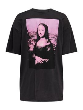 T-Shirt Only Mona Lisa für Damen Schwarz