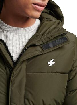Jacke Superdry Longline Puffer Herren Grün