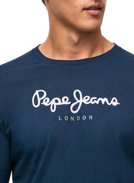T-Shirt Pepe Jeans Eggo Long Blau für Herren