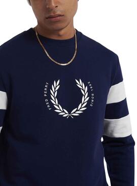 Sweatshirt Fred Perry Bold Tipped für Herren Marineblau
