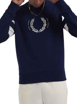 Sweatshirt Fred Perry Bold Tipped für Herren Marineblau