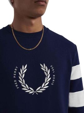 Sweatshirt Fred Perry Bold Tipped für Herren Marineblau