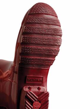 Stiefelette Hunter Original Tall Gloss Rot für Damen