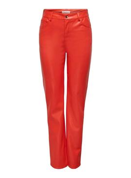 Hose Only Orit Faux für Damen Rot