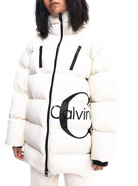 Jacke Calvin Klein Monogram für Damen Weiss