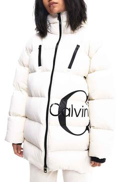 Jacke Calvin Klein Monogram für Damen Weiss