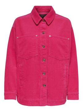 Überhemd Only Bitten Cord für Damen Fuchsia