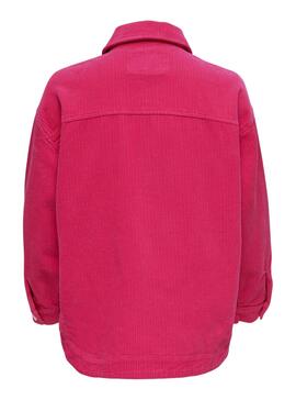 Überhemd Only Bitten Cord für Damen Fuchsia