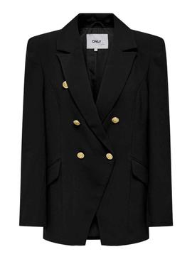 Blazer Only Gry Botones für Damen Schwarz