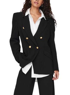 Blazer Only Gry Botones für Damen Schwarz