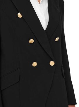 Blazer Only Gry Botones für Damen Schwarz