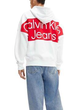 Sweatshirt Calvin Klein Bold Logo für Herren Weiss