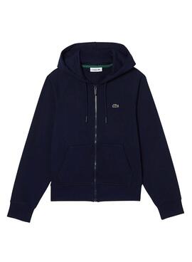 Sweatshirt Lacoste Basic Hood Zip Blau für Damen