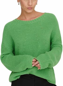Pullover Only Bella Life Relaxed für Damen Grün