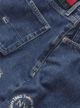 Rock Denim Tommy Jeans Stickerei Blau Damen