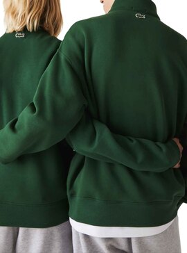 Sweatshirt Lacoste Kragen Reissverschluss Grün Herren