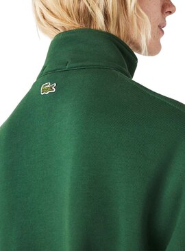 Sweatshirt Lacoste Kragen Reissverschluss Grün Herren