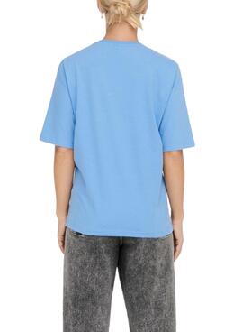 T-Shirt Only Eloise Boxy Blau für Damen