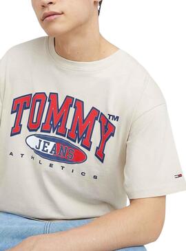 T-Shirt Tommy Jeans Graphic Beige für Herren